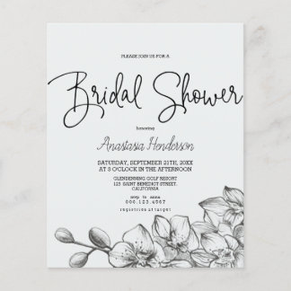 Budget Classic Simple Bridal shower. Flyer