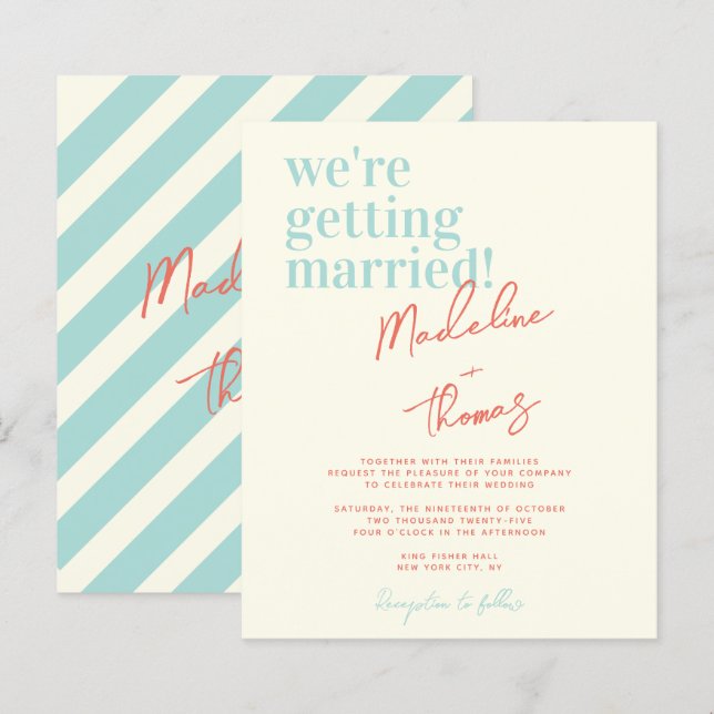 BUDGET Classic Summer Pastel Whimsical Wedding (Front/Back)