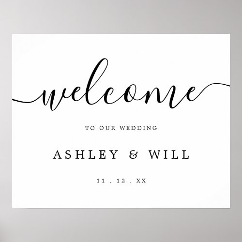 Budget Classic Wedding Calligraphy Welcome Poster
