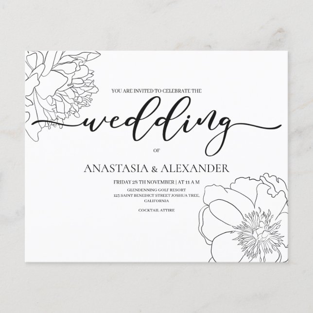 Budget/Classic/wedding invitation. Flyer (Front)