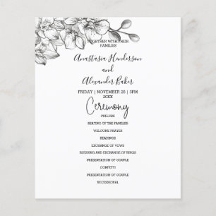 Budget Classic Wedding Program card. Flyer