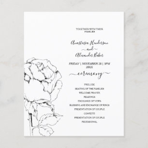 Budget Classic Wedding Program card. Flyer