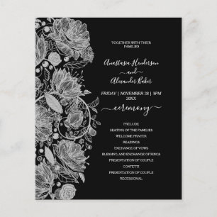 Budget Classic Wedding Program card. Flyer