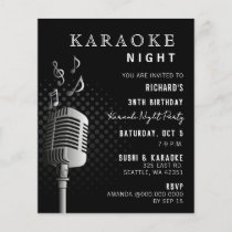 Budget Classy Black Karaoke Night Party Invitation