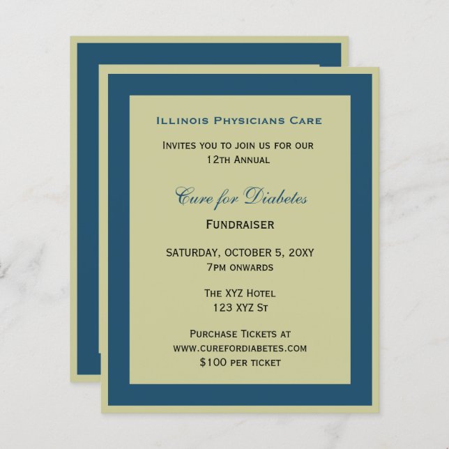 Budget Classy Blue Corporate Party Invitation (Front/Back)