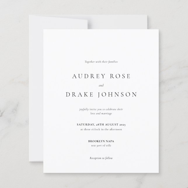 BUDGET Clean Modern Black and White Wedding (Front)