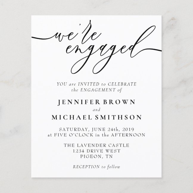 Budget Clean Simple Modern Engagement Flyer