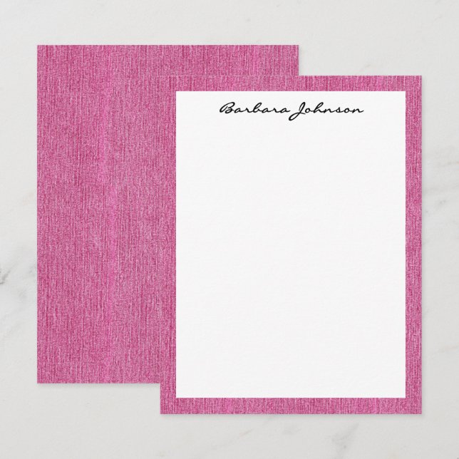 Budget Client Friend Gifting, Pink Denim Print Note Card (Front/Back)