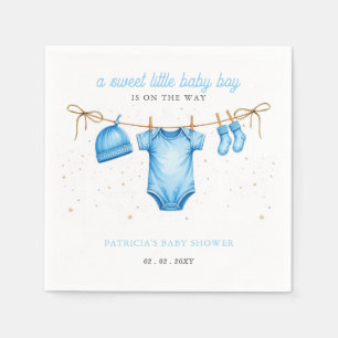 Budget Clothesline Blue Boy Baby Shower invitation Napkins