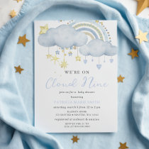 Budget Cloud Nine Baby Boy Baby Shower Invitation