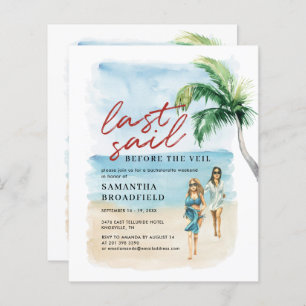 Budget Coastal Bachelorette Weekend Itinerary Card