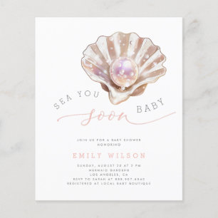 Budget Coastal Sea You Soon Baby Shower Invites Flyer