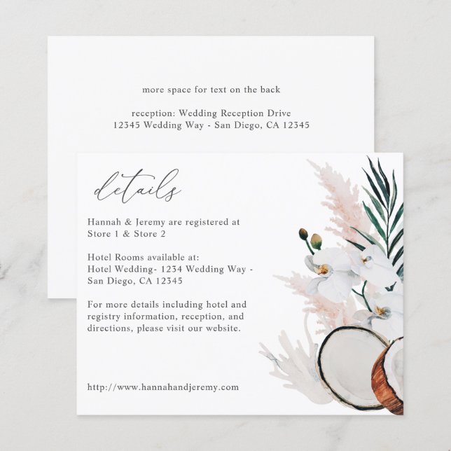 Budget Coconut Coral White Floral Details (Front/Back)