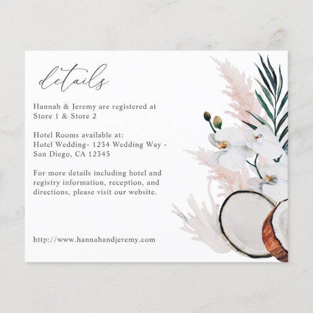 Budget Coconut Coral & White Floral Details Flyer (Front)
