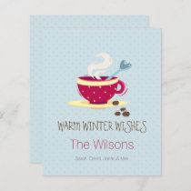Budget Coffee Warm Winter Wishes Holiday Card