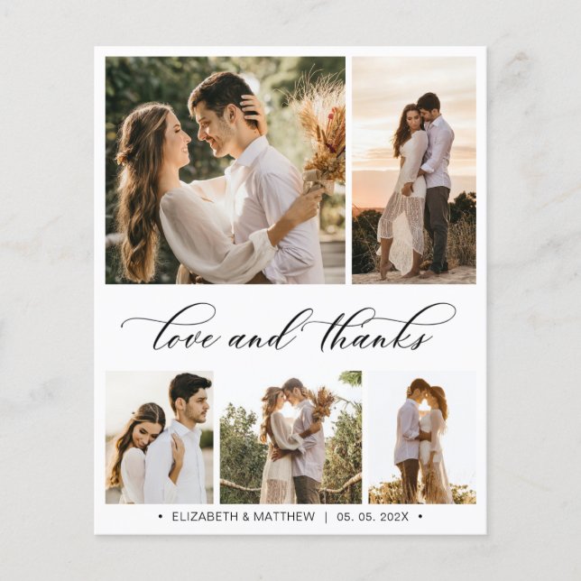 Budget Collage Wedding Thank You Script Flyer (Front)