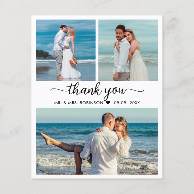 Budget Collage Wedding Thank You Script Flyer (Front)