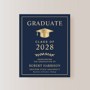 Budget College Blue Gold Graduation Announcement