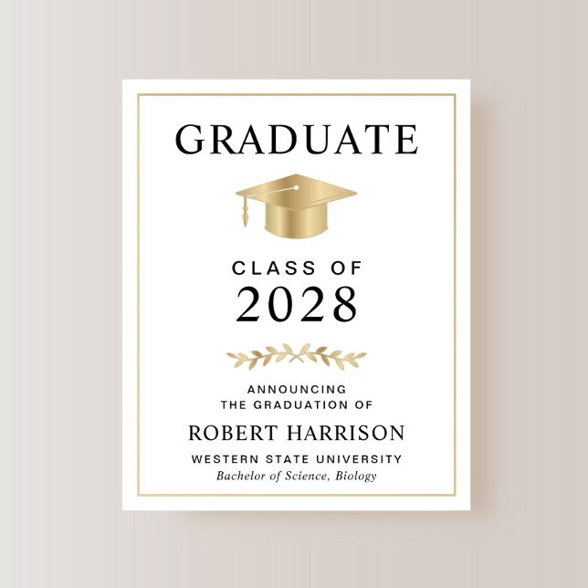 Budget College Graduation Announcement (An elegant college graduation announcement to celebrate the graduate's achievements)