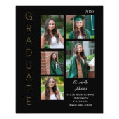 Budget Color Glow- Gold & Black Graduate 6 Photo Flyer (Front)
