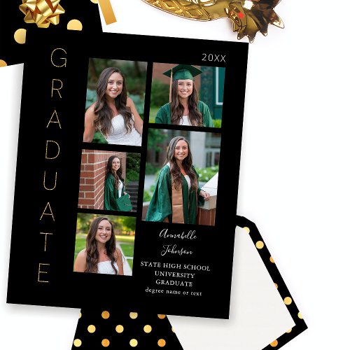 Budget Color Glow_ Gold  Black Graduate 6 Photo Flyer