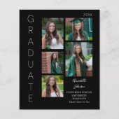 Budget Color Glow- White & Black Graduate 6 Photo Flyer (Front)