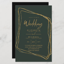 BUDGET Color Trends GOLD Wedding Invite Modern