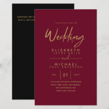 BUDGET Color Trends GOLD Wedding Invite Modern