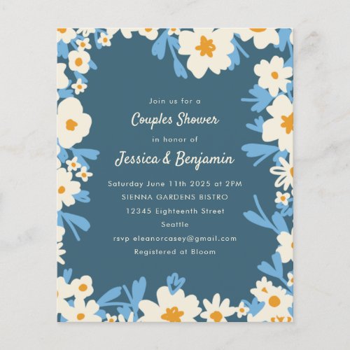 Budget Colorful Boho Blue Floral Couples Shower