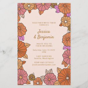 Budget Colorful Boho Burnt Orange Floral Wedding
