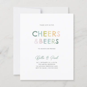 Budget Colorful Cheers & Beers Moden Couple Shower