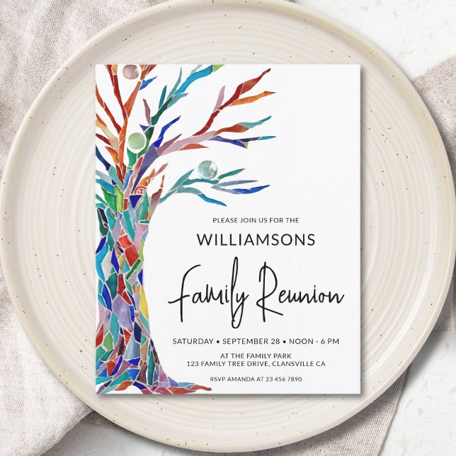 Budget Colorful Family Tree Family Reunion Invite (Creator Uploaded)