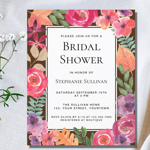 Budget Colorful Floral Bridal Shower Invitation