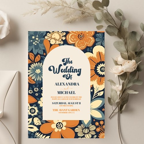 Budget Colorful Groovy Retro 70s Floral Wedding