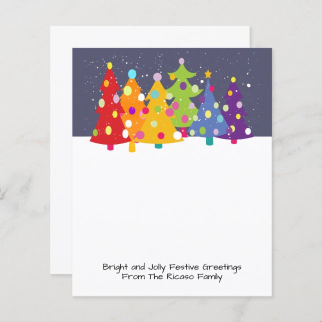 BUDGET Colorful Rainbow Christmas Tree Card (Front/Back)