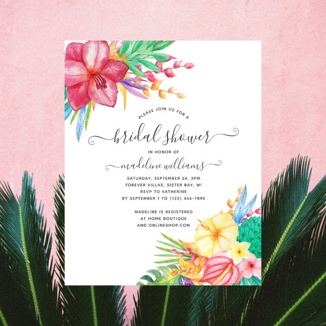 BUDGET Colorful Tropical Floral Bridal Shower (Creator Uploaded)
