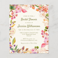 Budget Colorful Watercolor Floral Bridal Shower
