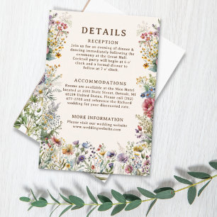 Budget Colorful Wildflower Floral Watercolor Enclosure Card