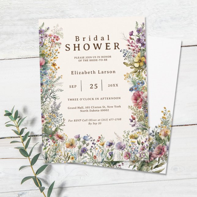 Budget Colorful Wildflower Floral Watercolor Invitation (Creator Uploaded)
