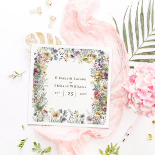 Budget Colorful Wildflower Floral Watercolor Napkins