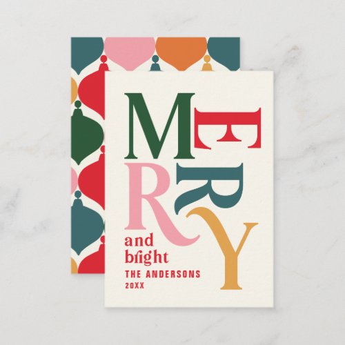 budget Colourful vintage merry chritsmas holiday Note Card