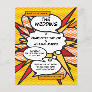 Budget Comic Book Pop Art Wedding Invitation