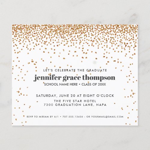 BUDGET Confetti GOLD White Graduation Party