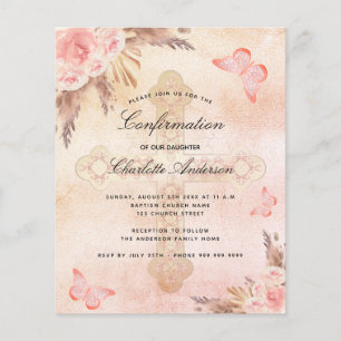 Budget confirmation butterfly blush pampas grass