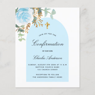 Budget confirmation eucalyptus blue boy floral