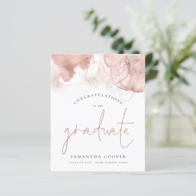 Budget Congrats Grad Rose Gold Alcohol Ink (Standing Front)