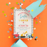 Budget Construction Vehicles Boy Birthday Party<br><div class="desc">Budget construction-themed boy birthday party invitations. Celebrate your little one's special day with this modern building trucks birthday invite! A fun birthday party invitation template for a construction-themed birthday party! This design features three construction vehicles: a tractor, a digger, and a cement truck along the bottom of the card. The...</div>