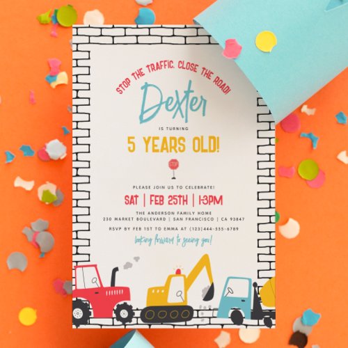 Budget Construction Vehicles Boy Birthday Party