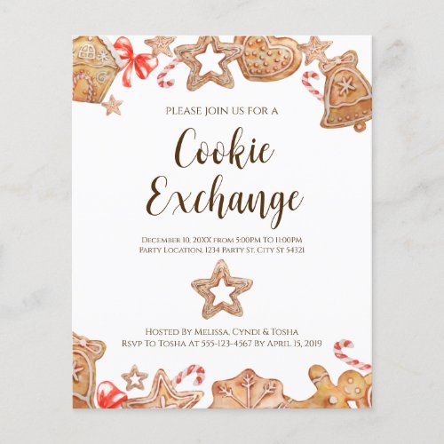 Budget Cookie Exchange Holiday Party Invitations