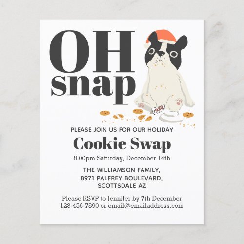 Budget Cookie Swap Puppy and Cookies Invitation